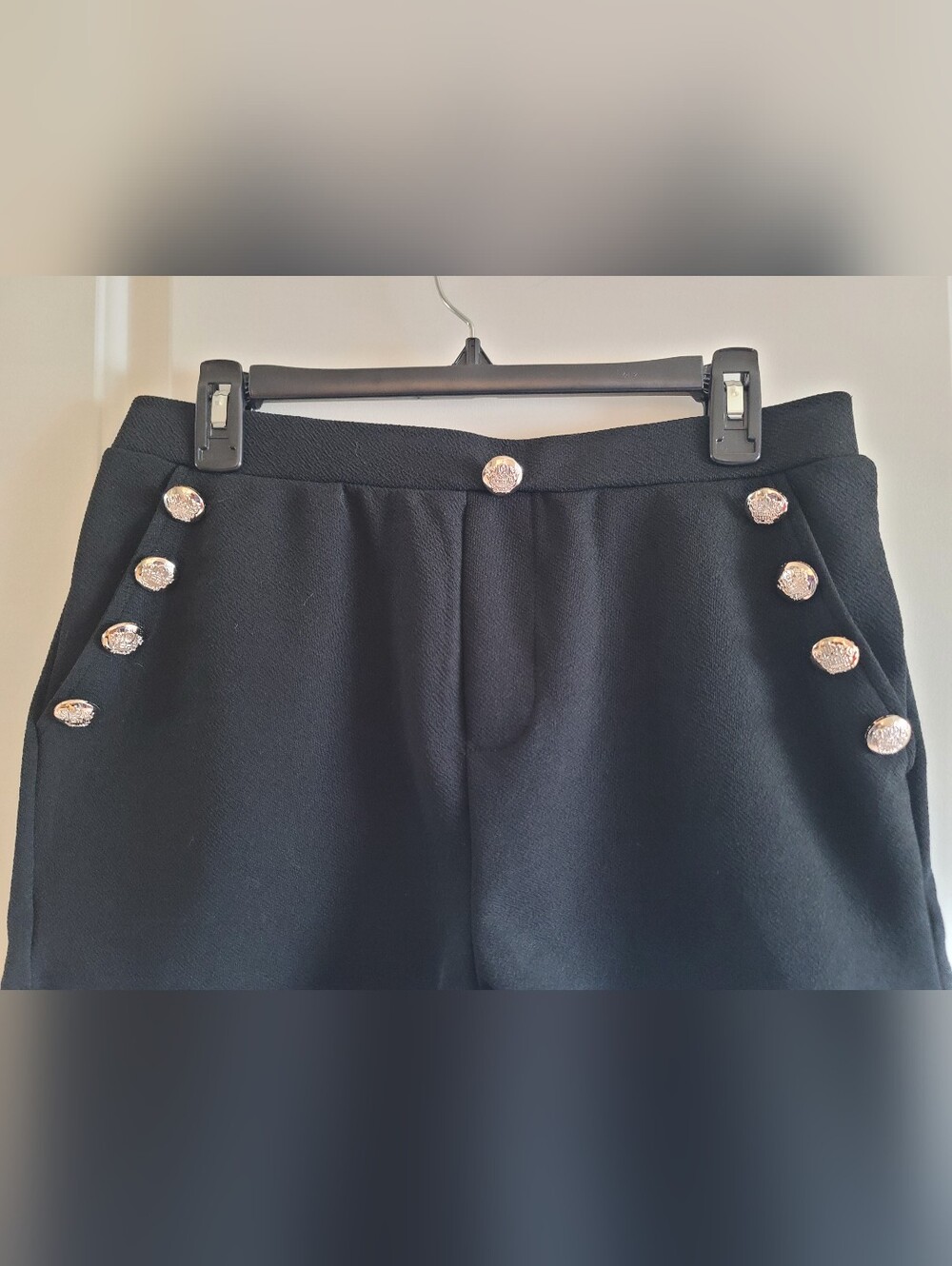 SHEIN Black Sailor Shorts with Decorative Jewel Buttons - Picture 6 of 10